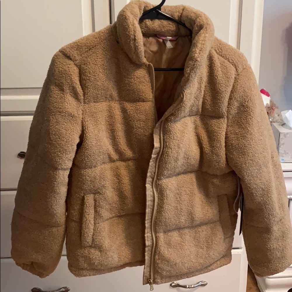 Tan puffer jacket